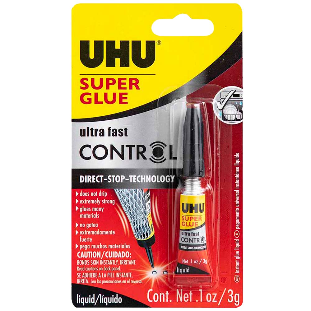 Super Pegamento UHU Ultra Fast Control Blister 1un