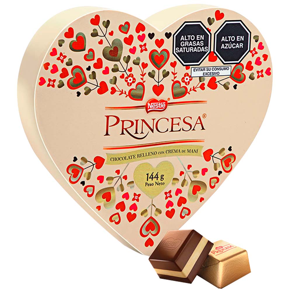 Chocolate PRINCESA Corazón Caja 144g