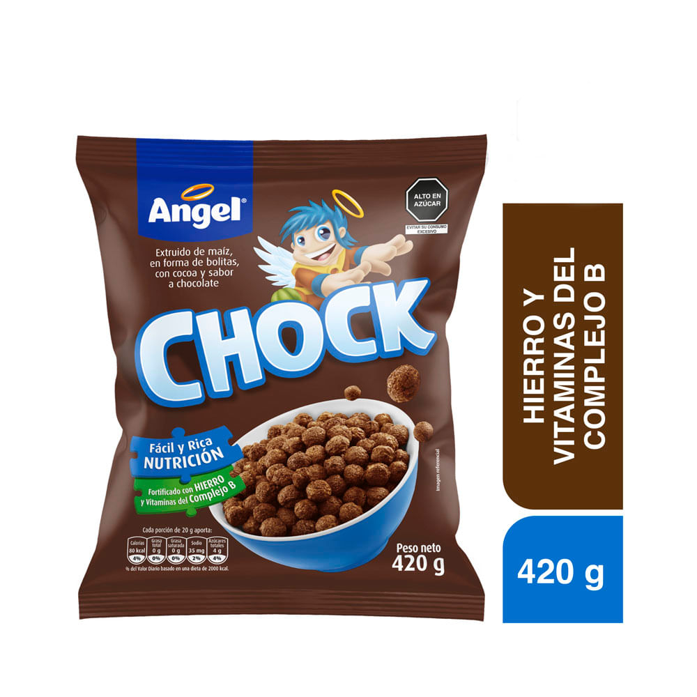 Cereal ÁNGEL Maíz Trigo y Avena Sabor a Chocolate Bolsa 420g