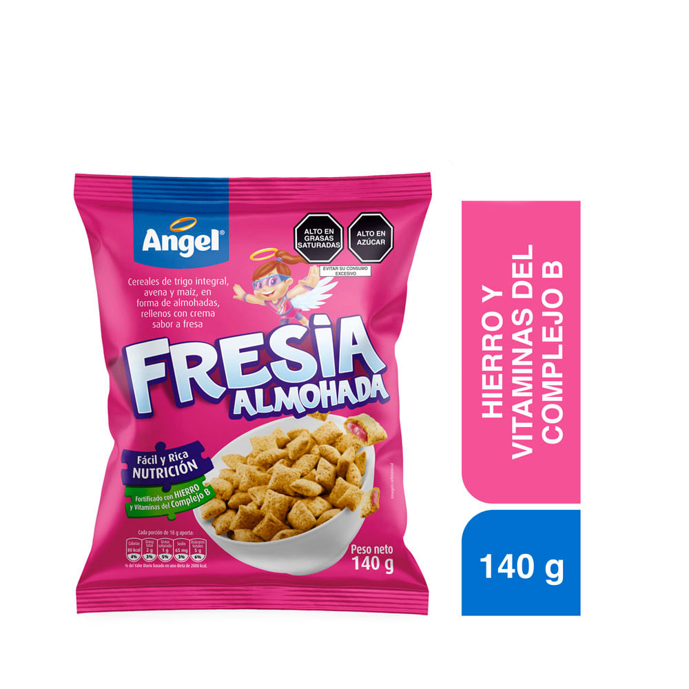 Cereal ÁNGEL Trigo Integral de Avena y Maíz Sabor a Fresa Bolsa 140g