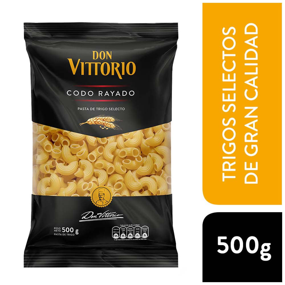 Fideos DON VITTORIO Codo Rayado Bolsa 500g