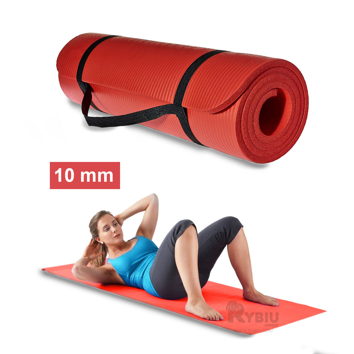 Mat para Gym Premium Durable 10mm Rojo