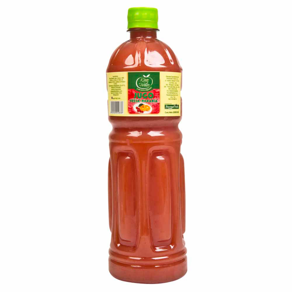 Jugo KING FRUITS Mix fresa y naranja Botella 1L