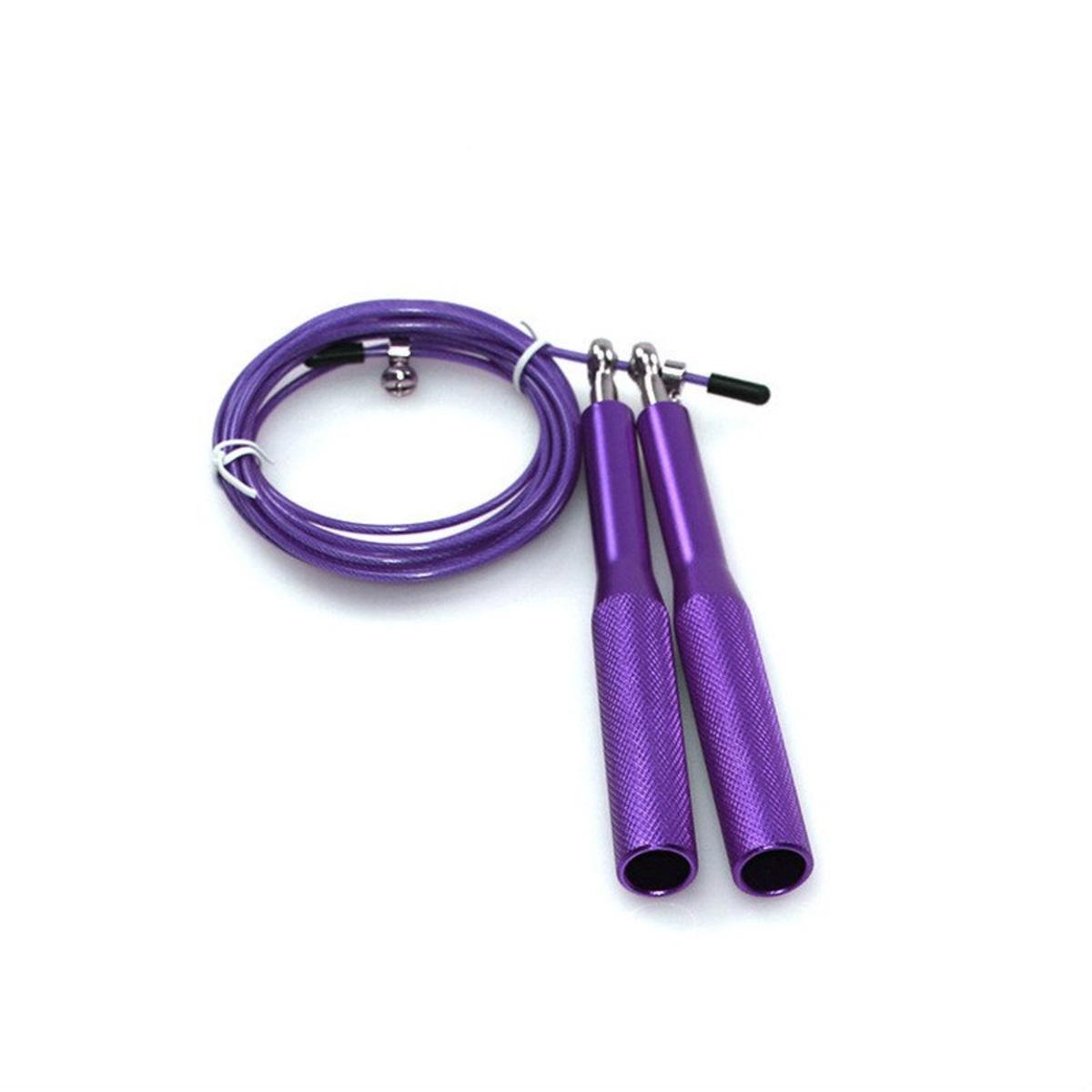 Soga de Saltar de Aluminio Velocidad Speed Jump Rope Cuerda de Velocidad Morado