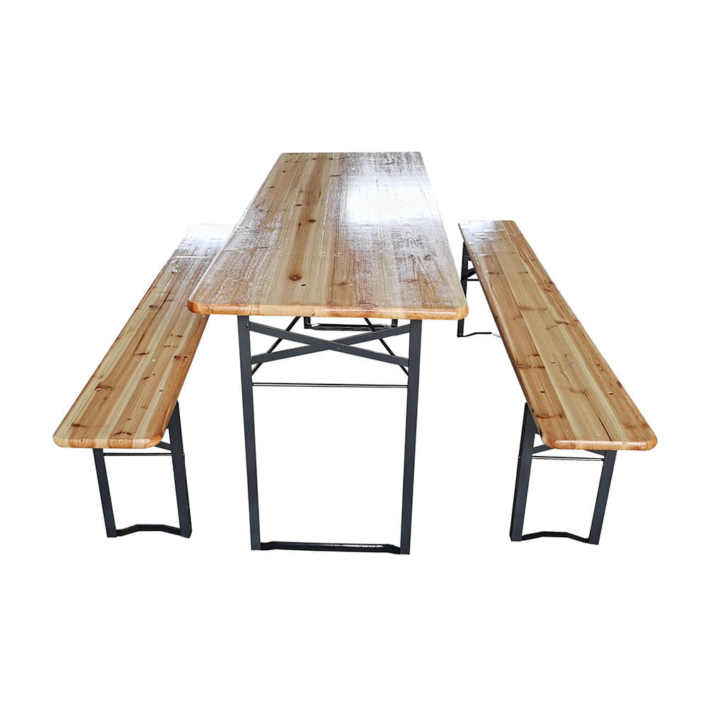 Set mesa + 2 bancas exterior