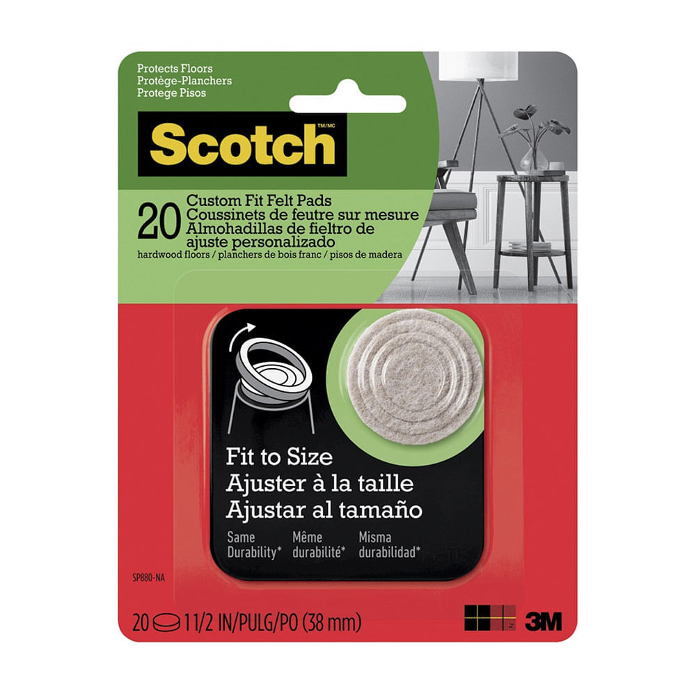 Scotch Fieltros ajustables SP880-NA Beige 1.5in 20/Pack