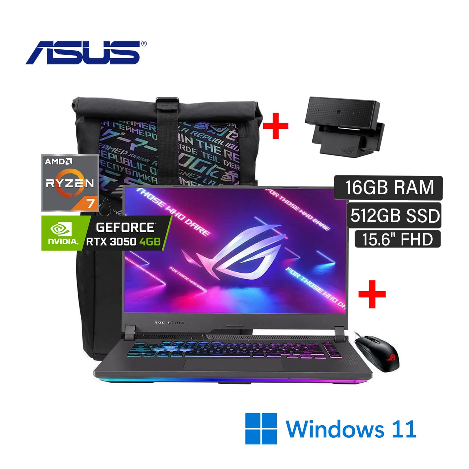 Laptop Asus Gamer ROG Strix G15 G513 15.6" Fhd Value Ips Amd Ryzen 7 6800u 16gb 512gb W11