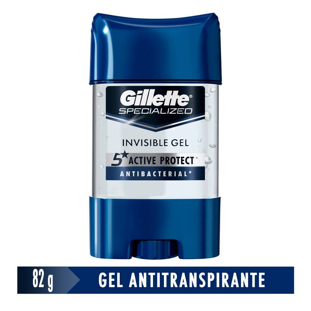 Gel Invisible Antitranspirante GILLETTE Specialized Antibacterial Frasco 82g