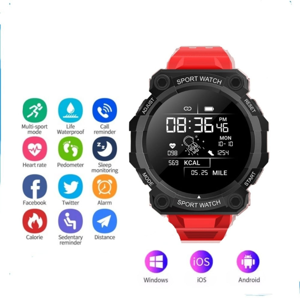 SmartWatch FD68 Reloj Inteligente Rojo Pantalla redonda Tactil