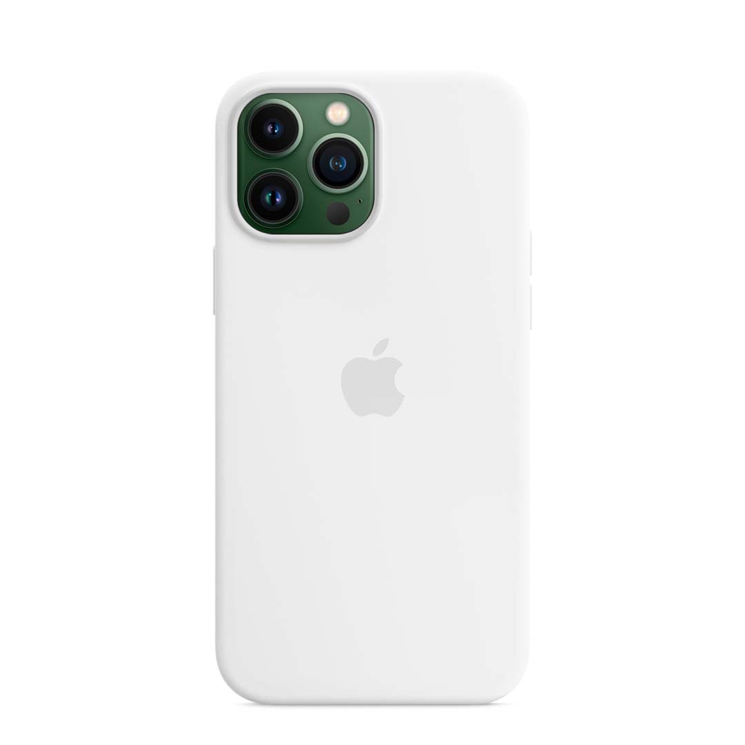 Silicone Case Iphone 13 Pro White + Lamina De Vidrio