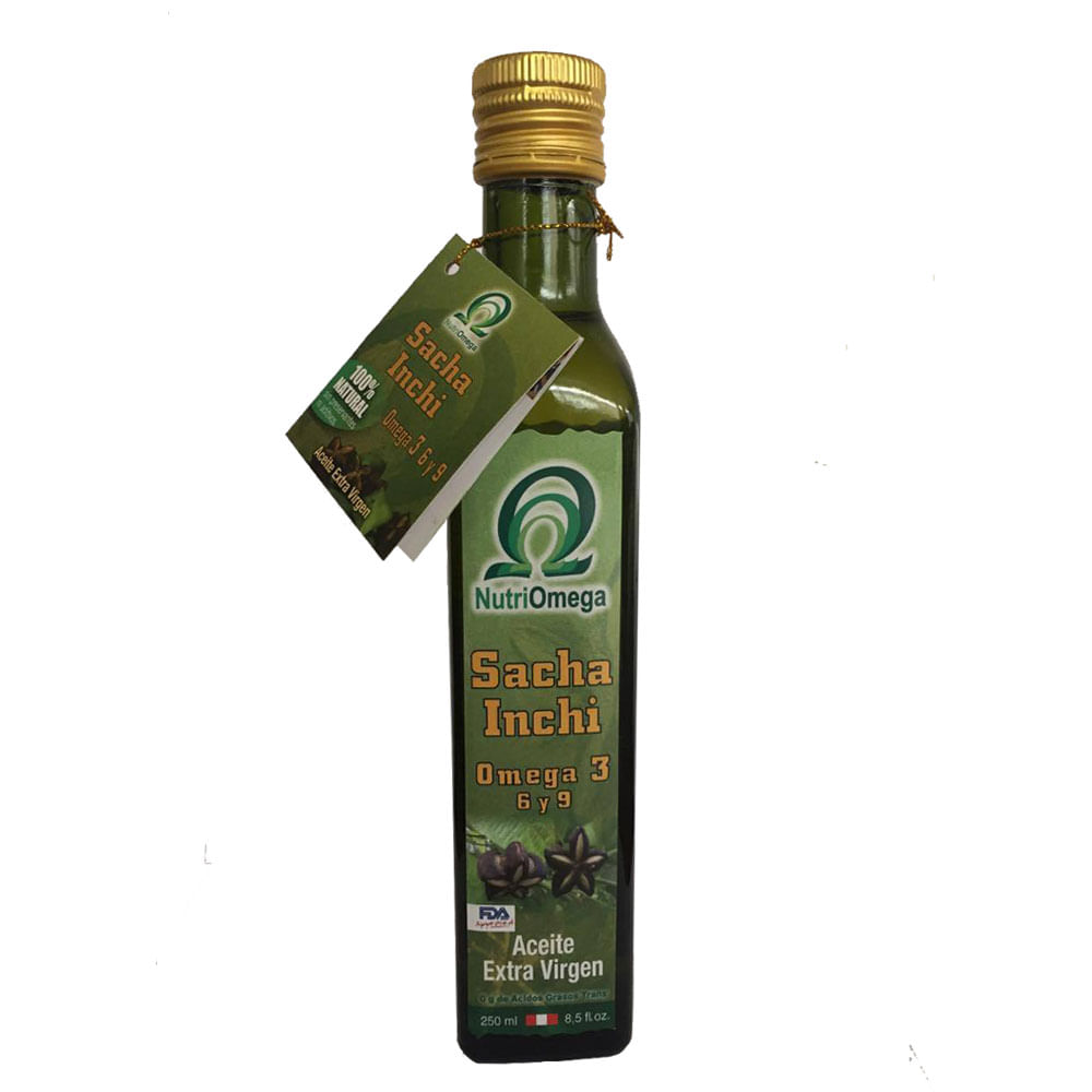 Aceite de Sacha Inchi NUTRIOMEGA Extra Virgen Botella 250ml