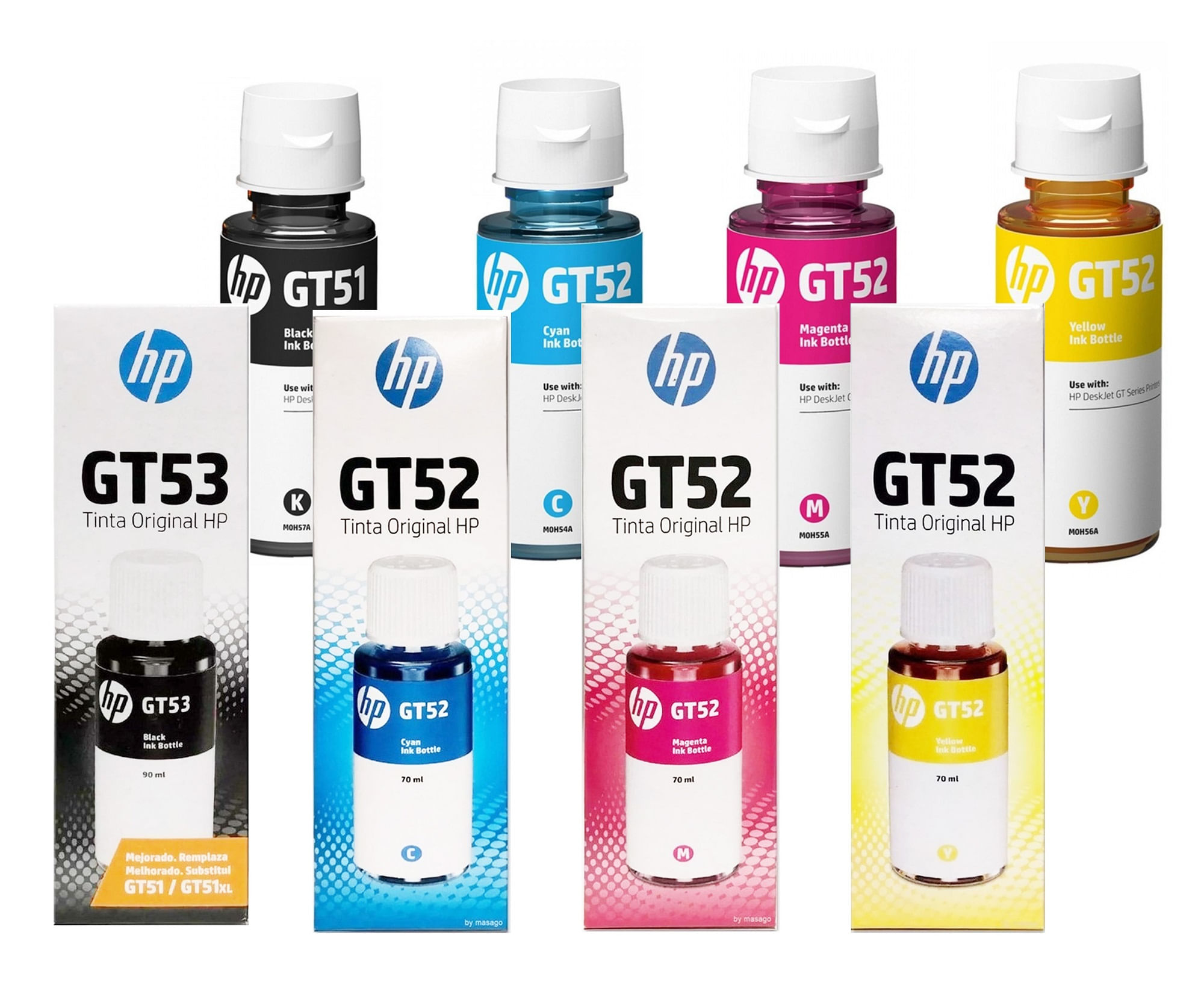 Tintas Originales HP GT53/GT52 - Pack x4 colores