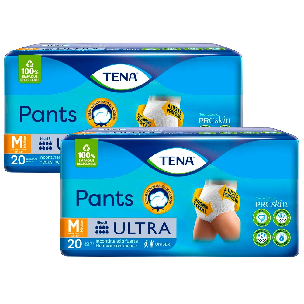 Pack Pañal para Adultos TENA Pants Ultra Talla M Paquete 40un