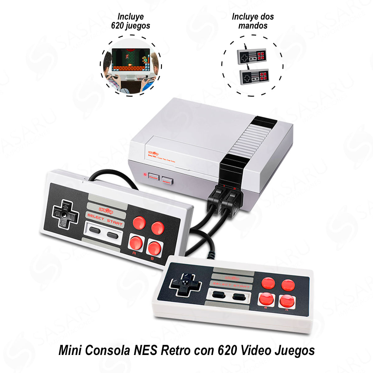 Mini Consola NES Retro con 620 Video Juegos