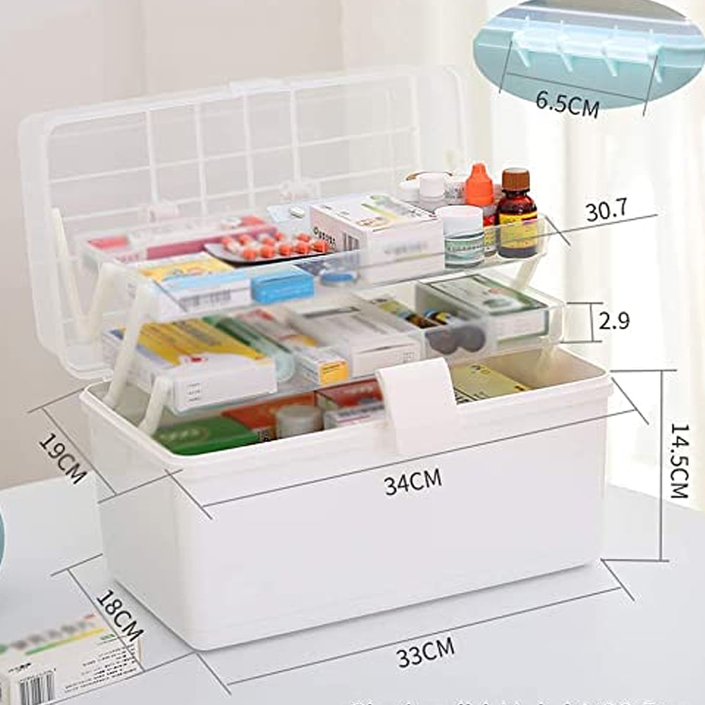 Caja de almacenamiento de medicamentos 3 niveles Rosado