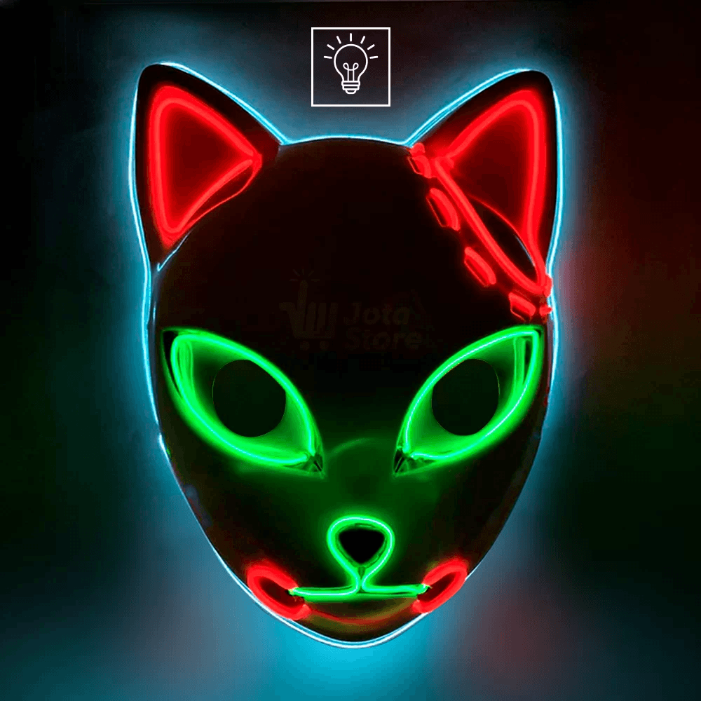 Máscara LED Demon Slayer Rojo/Verde Cosplay
