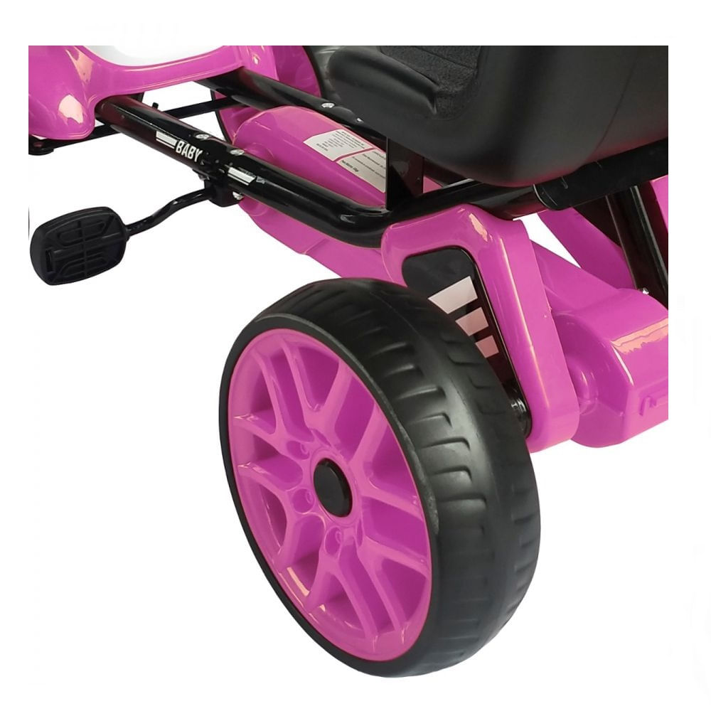 Carro a Pedal Baby Kits Go Kart Rosa