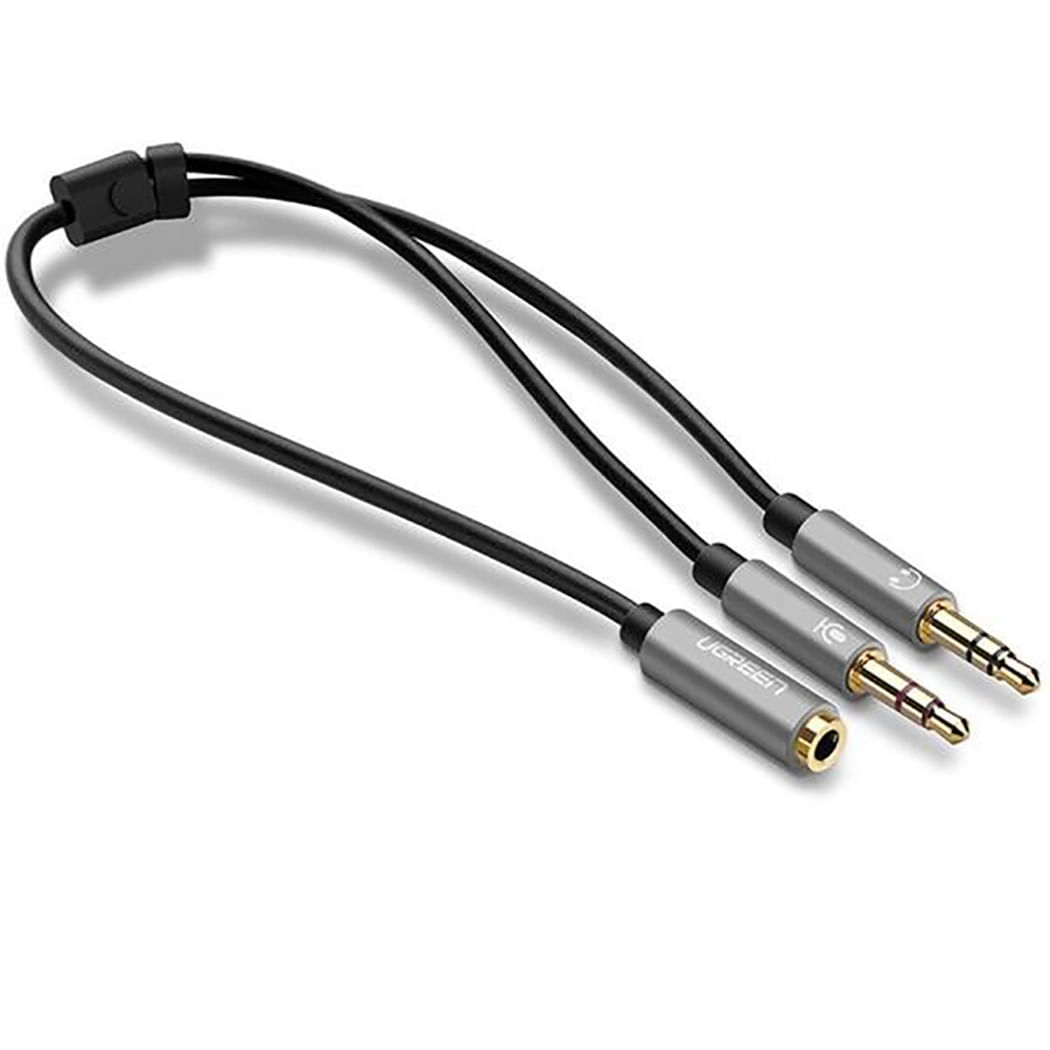 Cable Audio Splitter Ugreen Audífonos y Micrófono Macho a Stereo 3.5mm Hembra 0.28 metros