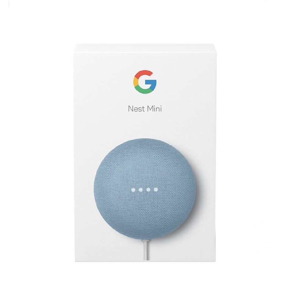 Parlante Inteligente Google Nest Mini con Asistente de Voz Celeste