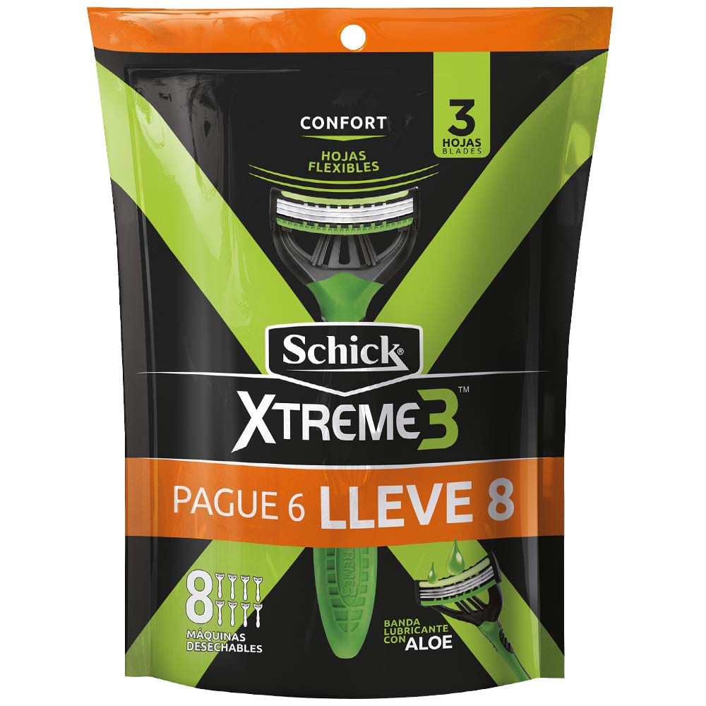 Máquina de Afeitar SCHICK Xtreme-3 Bolsa 8un