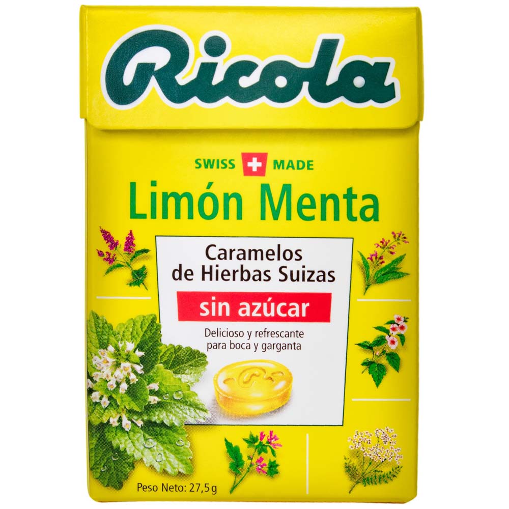 Caramelos RICOLA Sugar Free Limón Menta Caja 27.5g