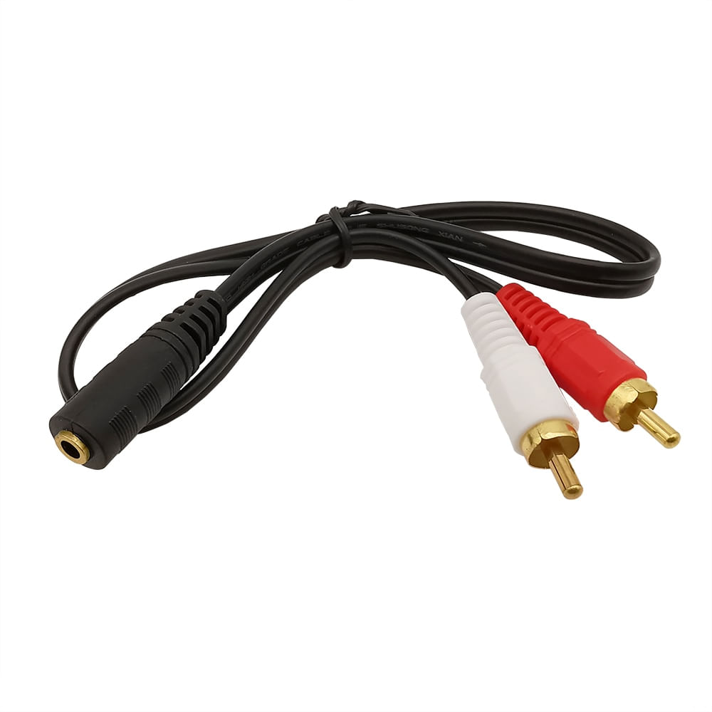 Cable Adaptador Audio Stereo 3.5mm Hembra a RCA L/R Macho 0.40 metros
