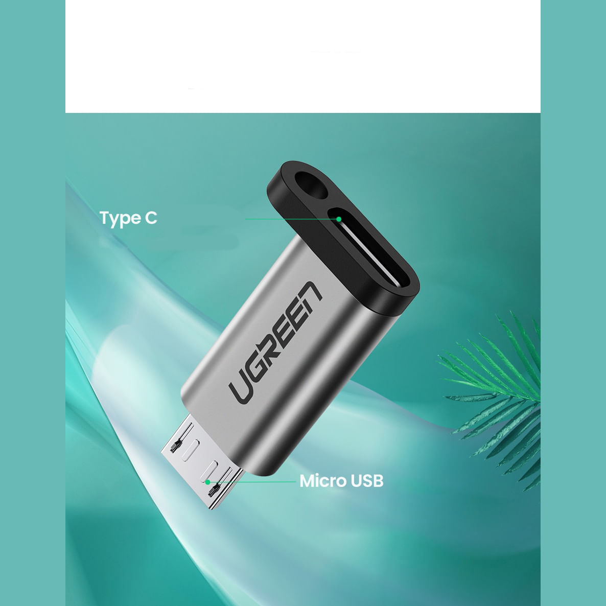 Adaptador USB Ugreen Tipo C Hembra a Micro USB Macho