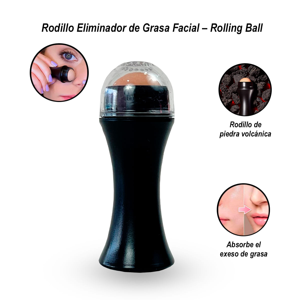 Rodillo Eliminador de Grasa Facial – Rolling Ball Multicolor
