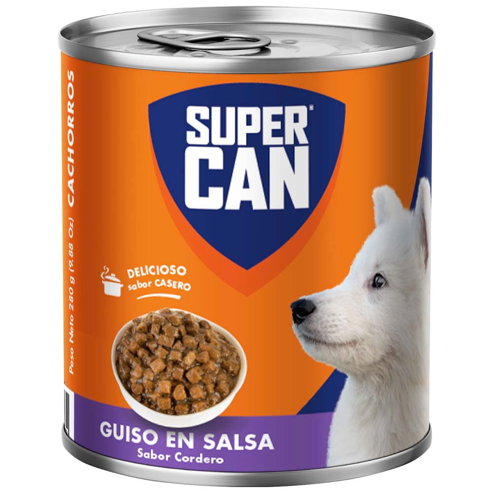 Comida para Perros SUPERCAN Cachorro Cordero Lata 280g