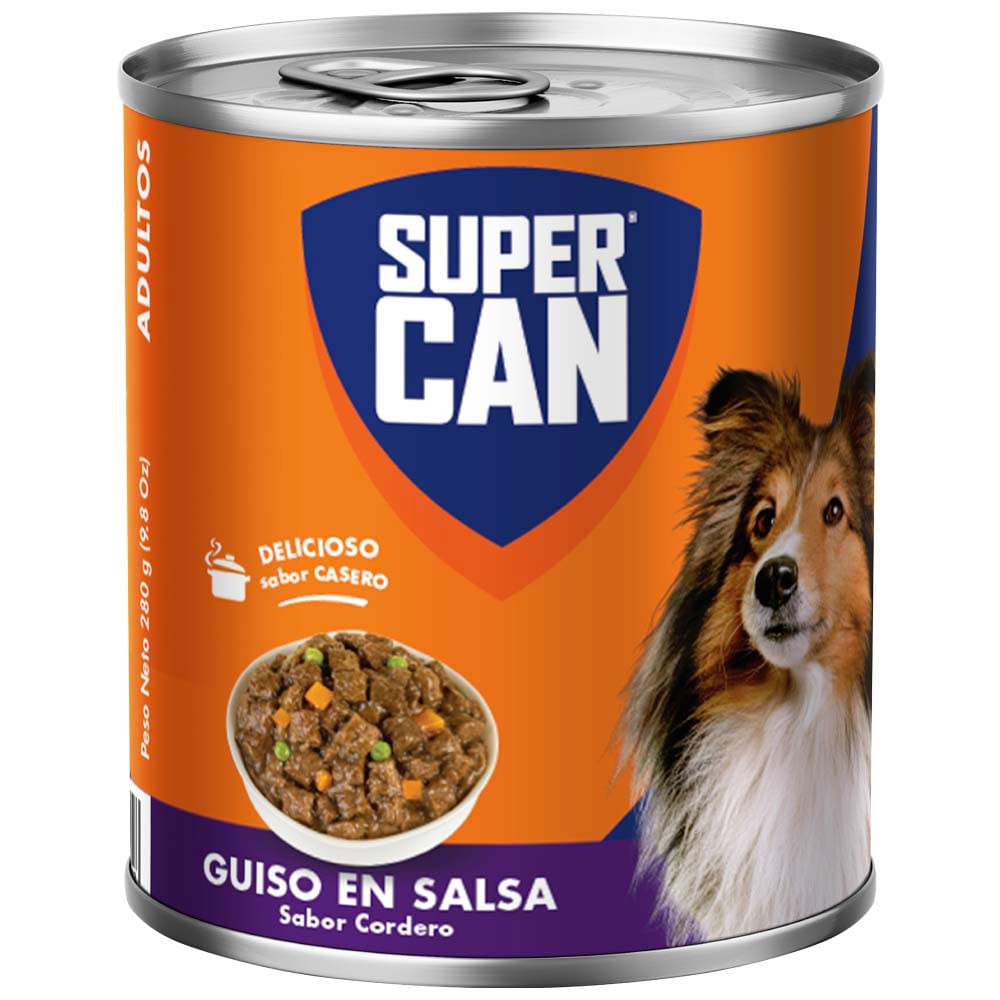 Comida para Perros SUPERCAN Adulto Cordero Lata 280g