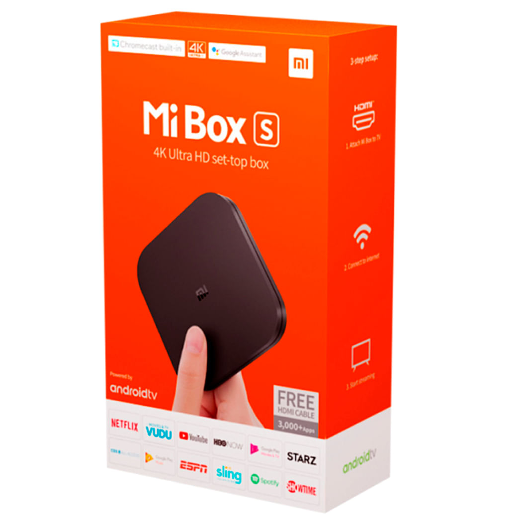 Mi Box S Xiaomi Android Tv 4K Ultra HD Chromecast Integrado