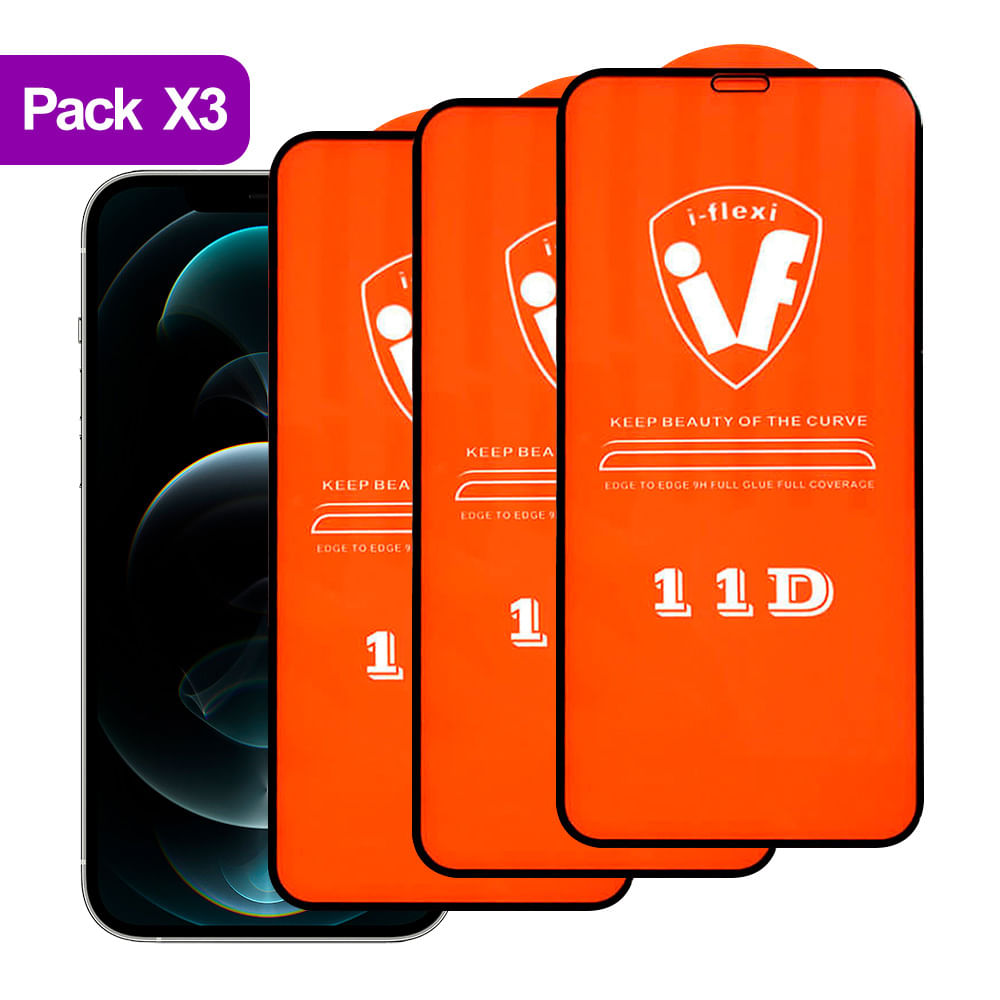 Combo Pack X3 Mica de Vidrio 11D para iPhone 5 Antishock Cuida la Pantalla del Celular