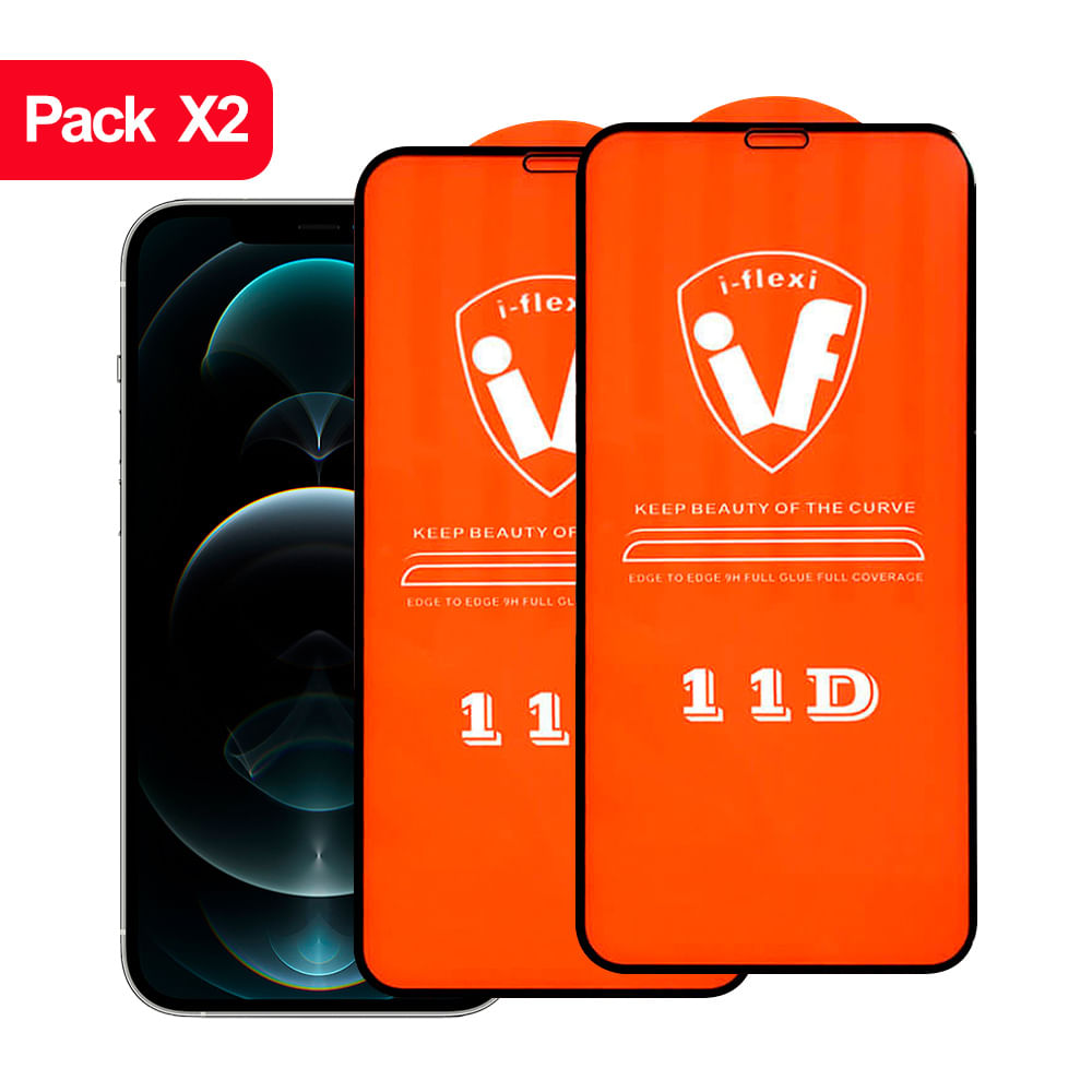 Combo Pack X2 Mica de Vidrio 11D para iPhone 5 Antishock Cuida la Pantalla del Celular