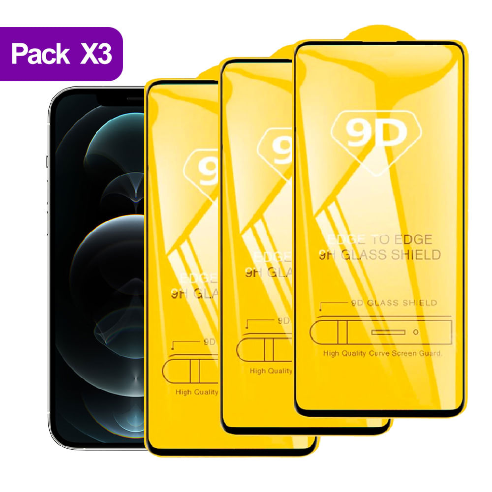Combo Pack X3 Mica de Vidrio 9D para iPhone 5 Antishock Cuida la Pantalla del Celular