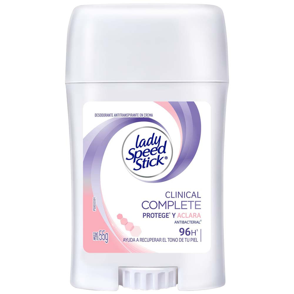 Desodorante en Barra LADY SPEED STICK Clinical Complete Protege y Aclara Frasco 55g