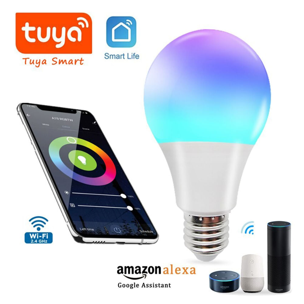 Foco Led Inteligente Smart Wifi Rgb+W Tuya Pst-Q9 Ruleta de Colores Controla con Google, Alexa + App
