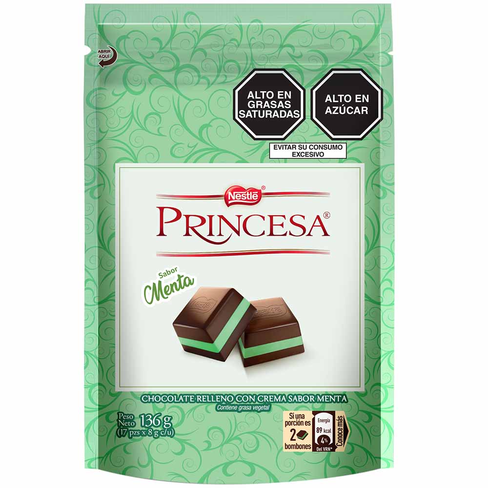 Chocolate PRINCESA Menta Doypack 136g