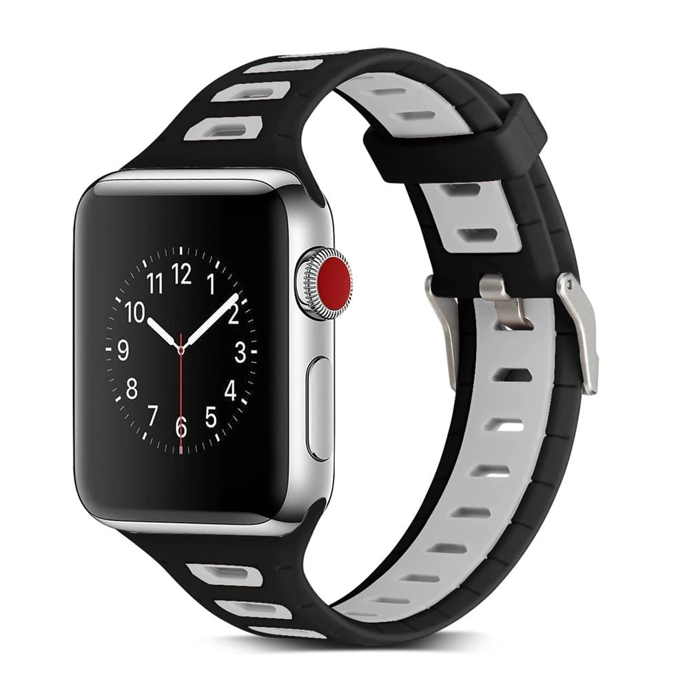 Correa Silicona Rugged para Apple Watch 42/44 mm Negro Gris
