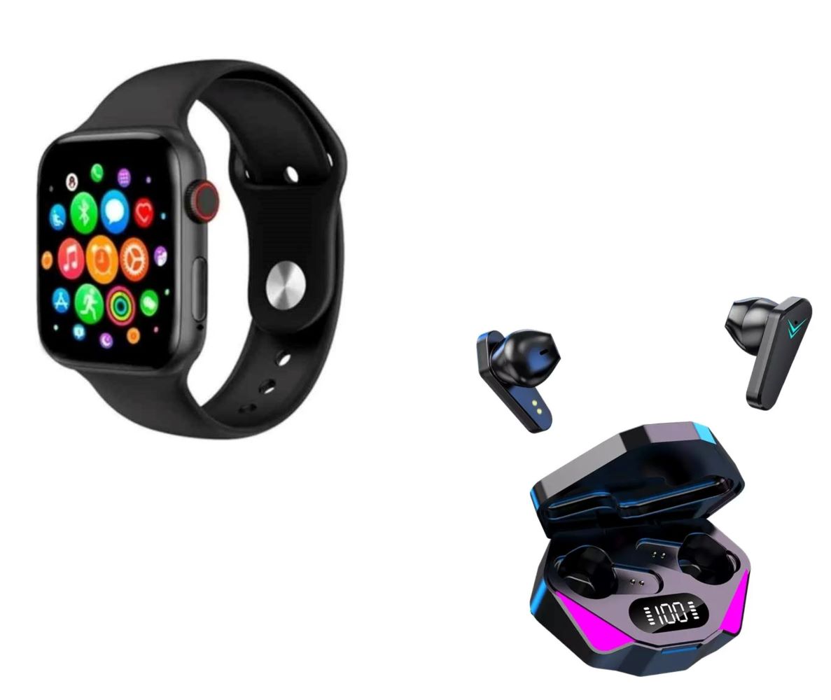 Pack Smartwatch N78 Plus serie 7 Negro y Audífonos Gamer X15