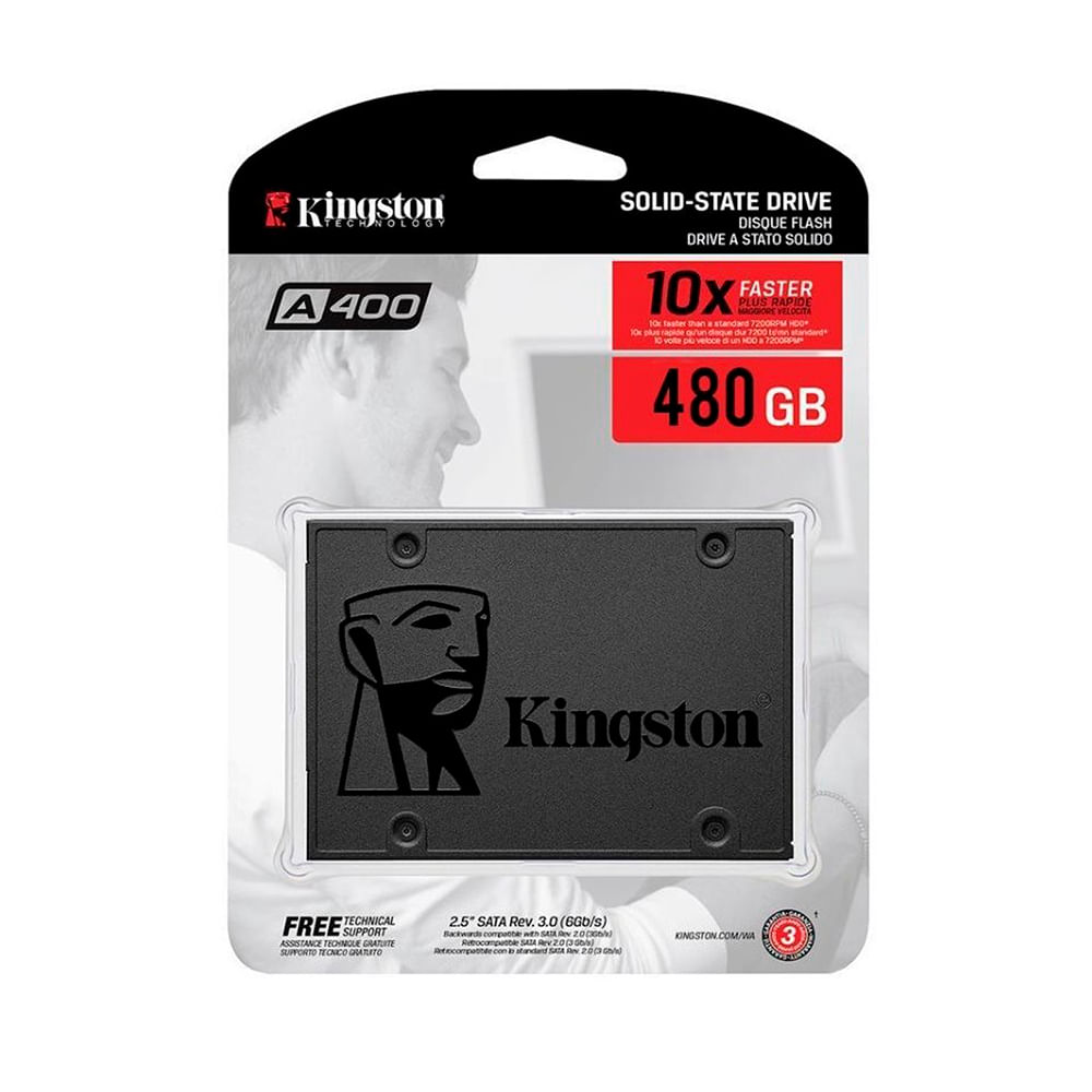 Disco Sólido SSD Kingston 480GB SA400S37 SATA