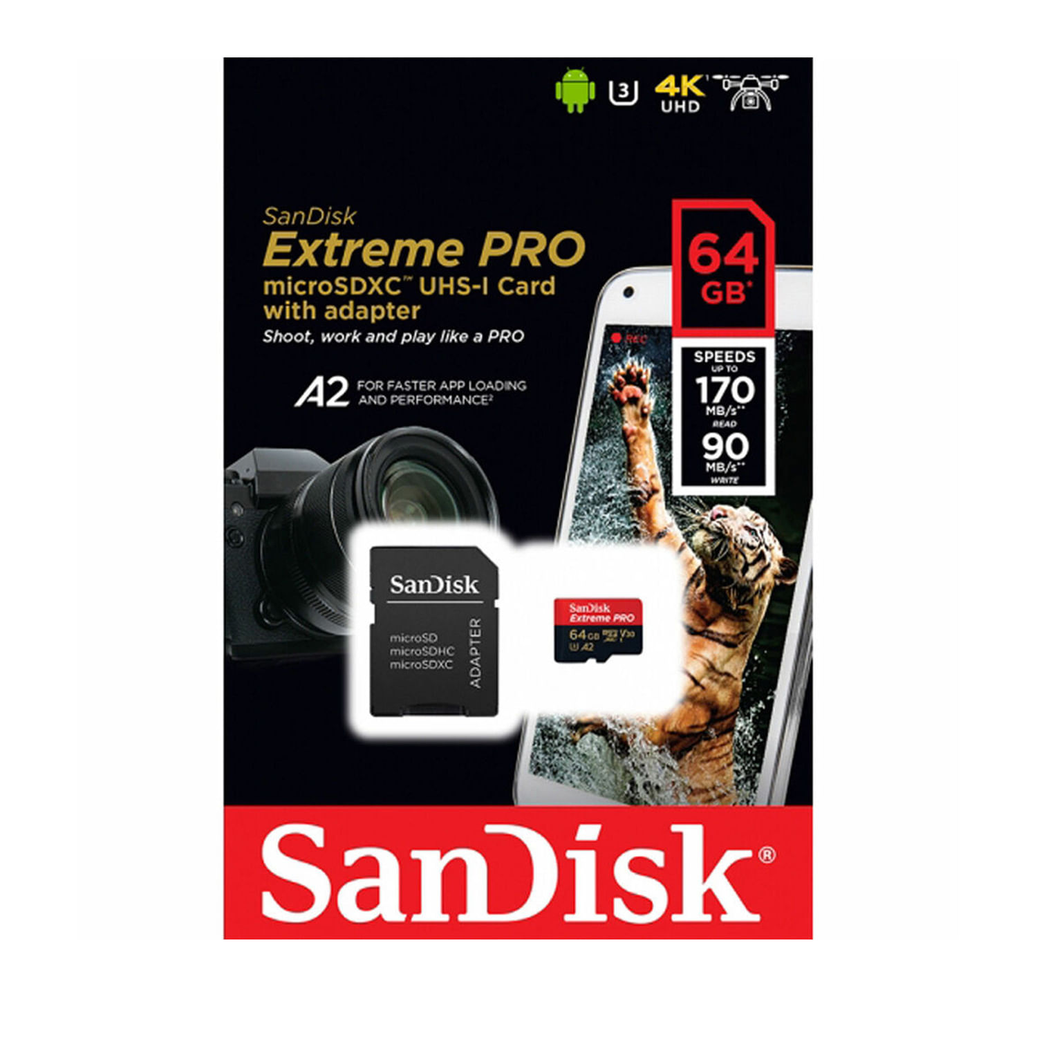 Memoria Micro SD SanDisk Extreme Pro 64GB A2 U3 4K 170Mb/s