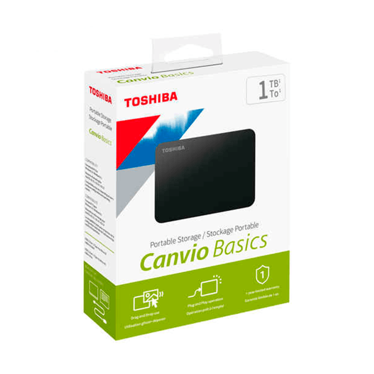 Disco Duro Toshiba Capacidad 1TB Canvio Basics Negro