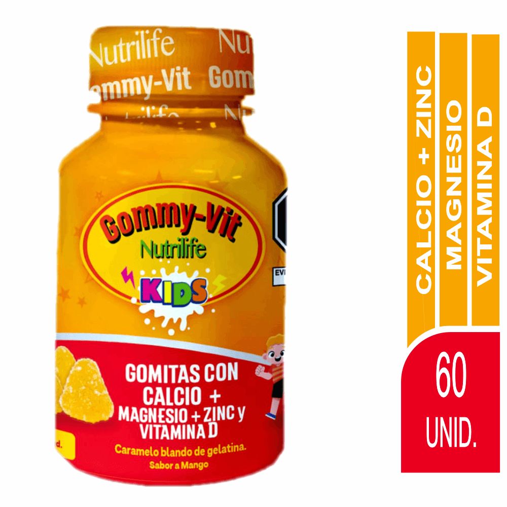 Gomitas Gommy-Vit Nutrilife  Calcio, Magnesio, Zinc mas Vit. D