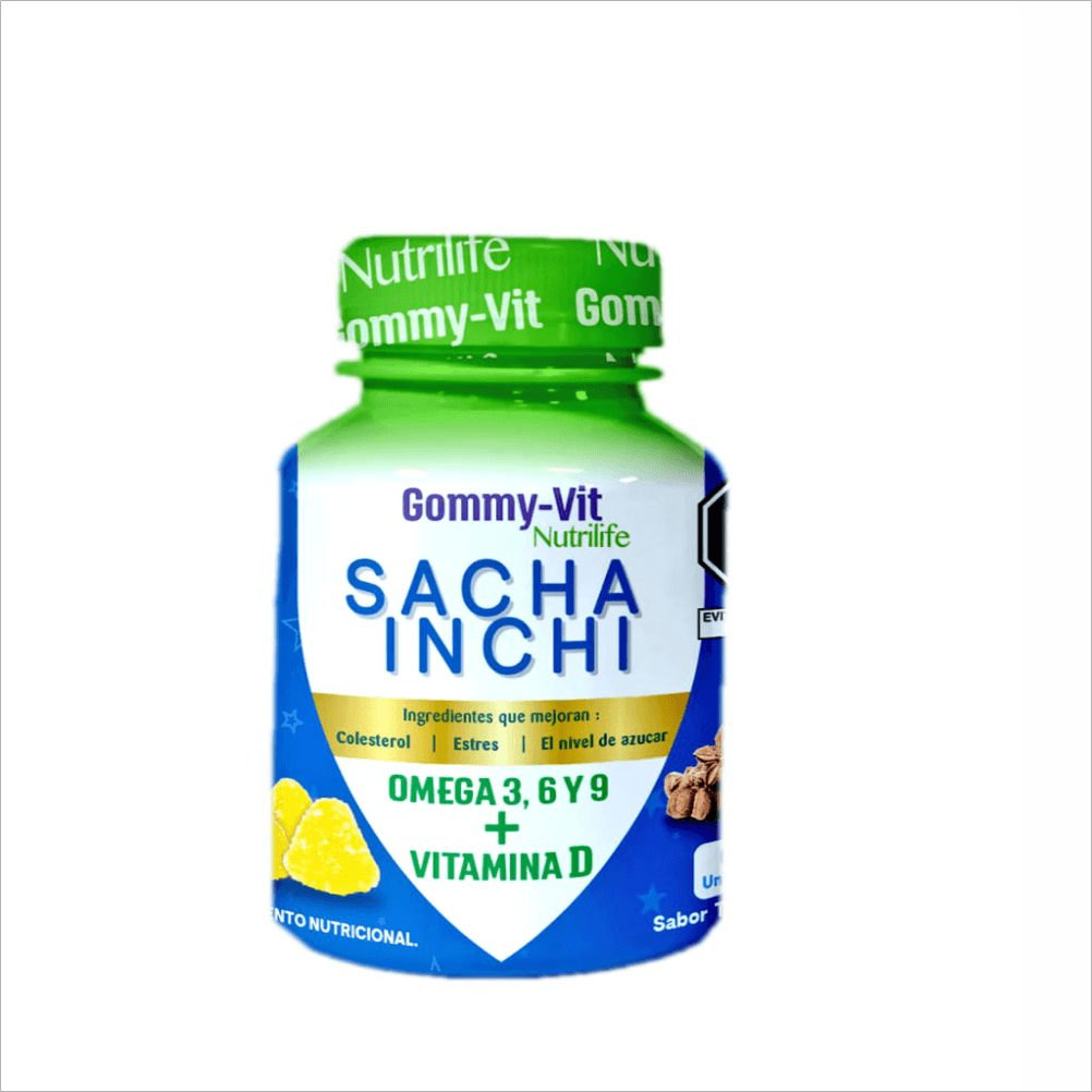 Caramelo Blando De Gelatina Gommy-Vit Nutrilife Sacha I. Omega 3,6Y9+ Vit. D Tutti Fruti