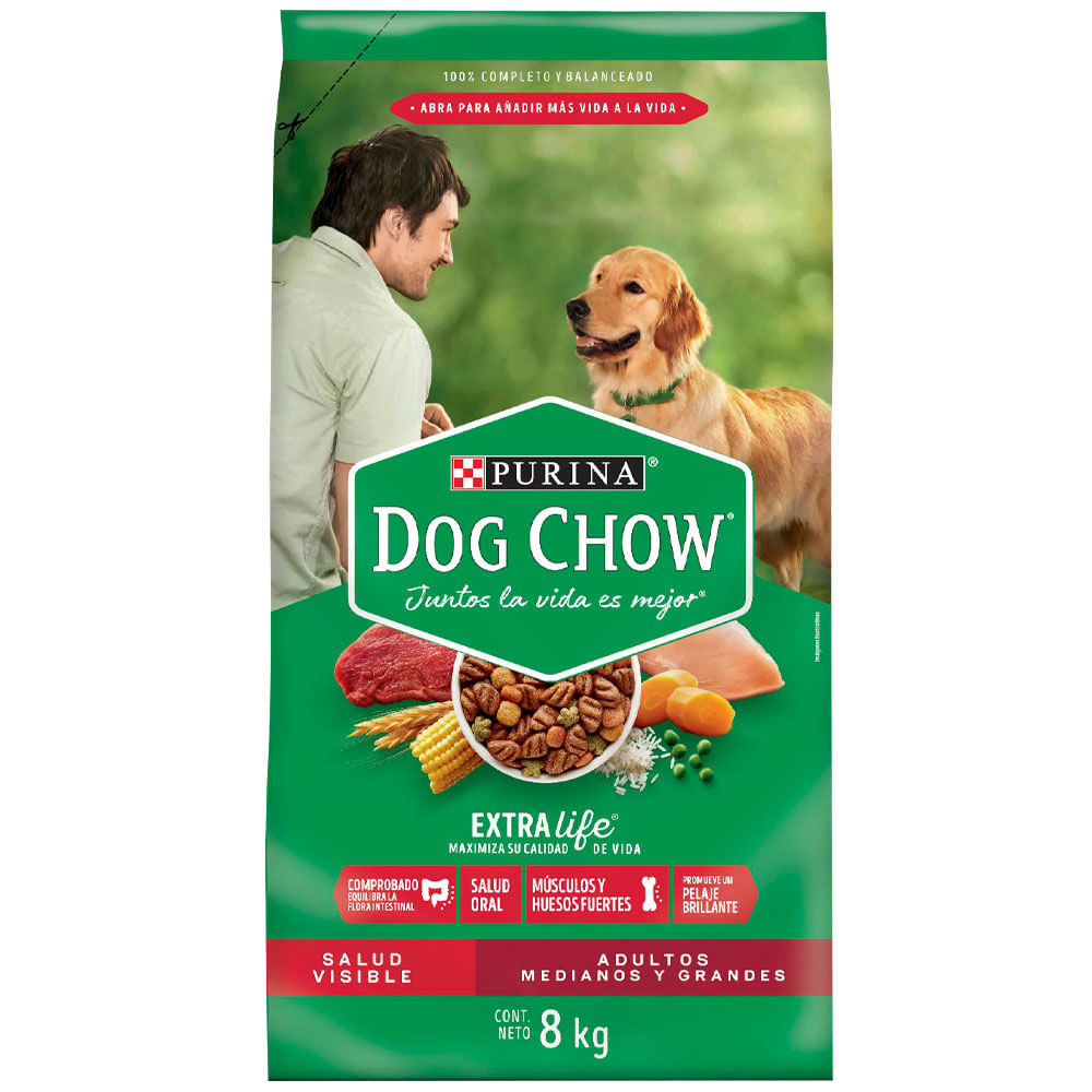 Comida para Perros DOG CHOW Adulto Extra Life Bolsa 8Kg