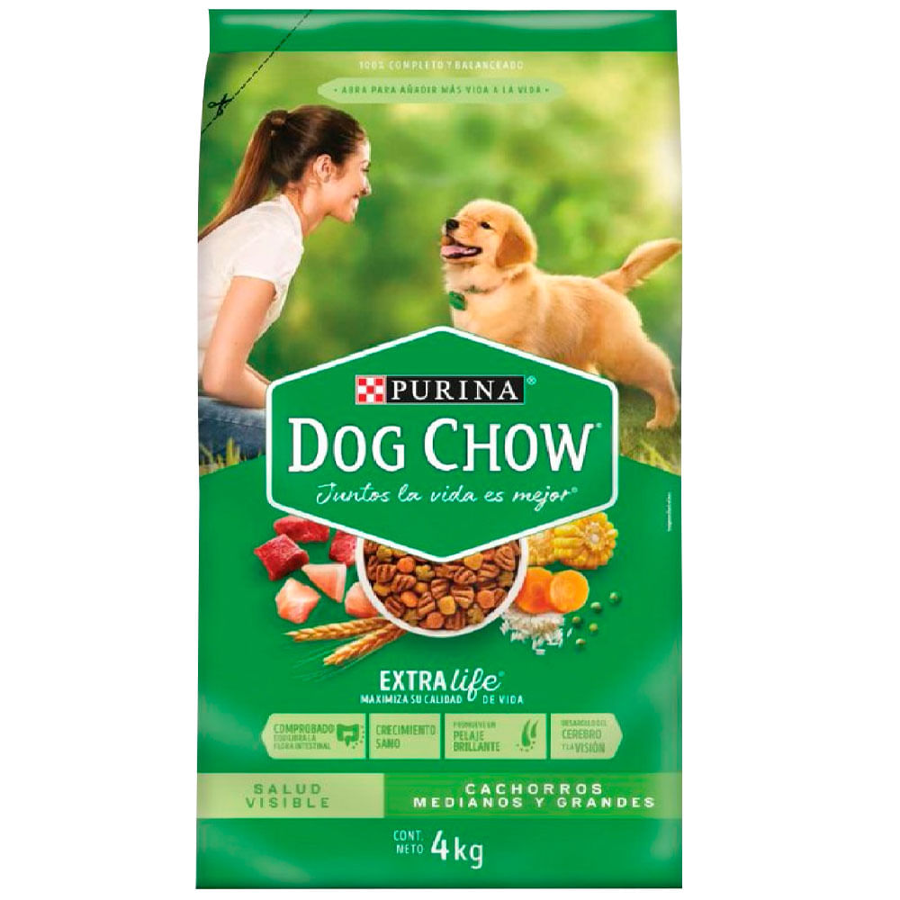 Alimento para Perro DOG CHOW Cachorros Medianos y grandes 4kg