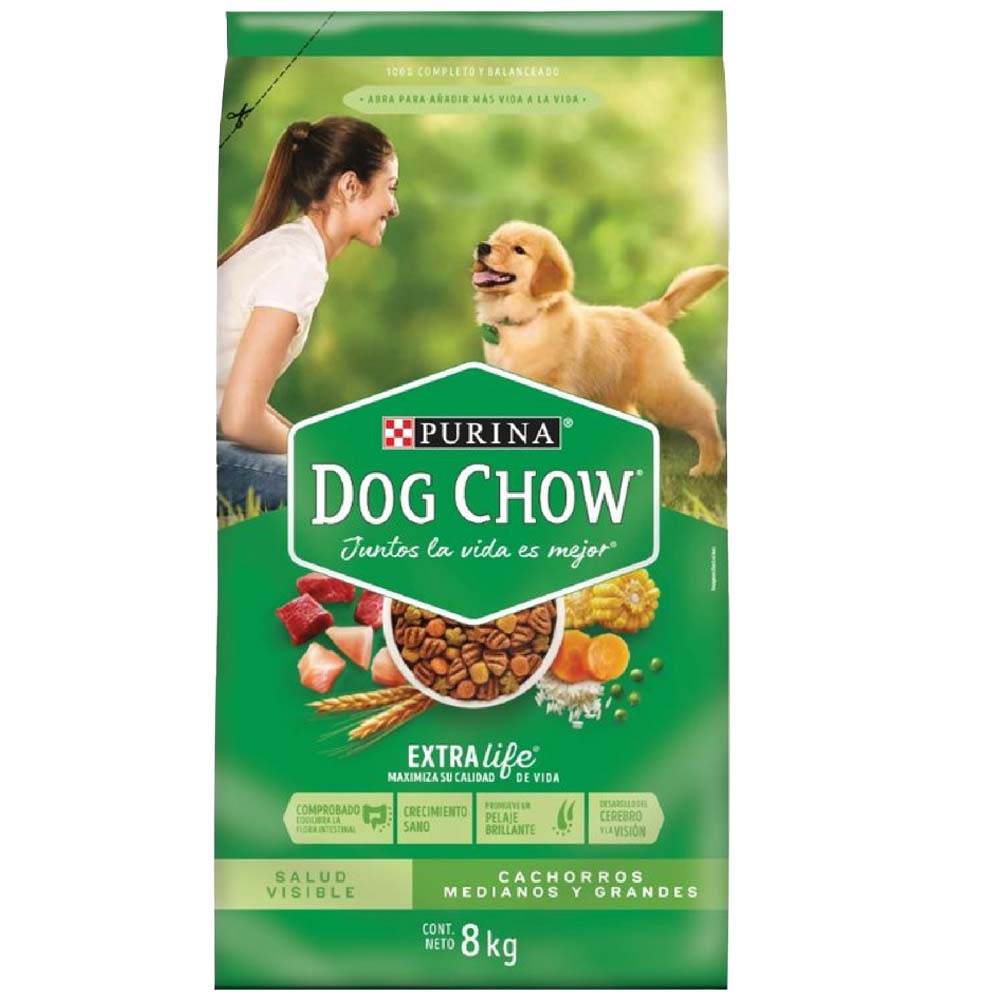 Comida para Perros DOG CHOW Cachorro Mediano y Grande Bolsa 8Kg