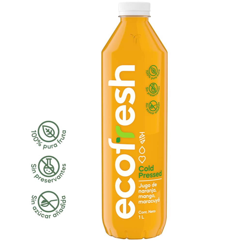 Jugo de Naranja Mango Maracuya ECOFRESH Botella 1L