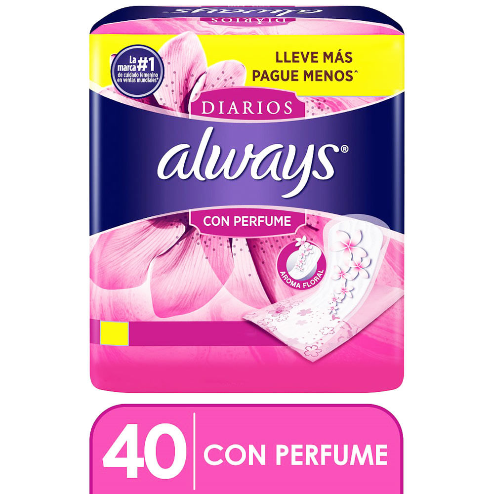 Protector Diario ALWAYS con Perfume Paquete 40un