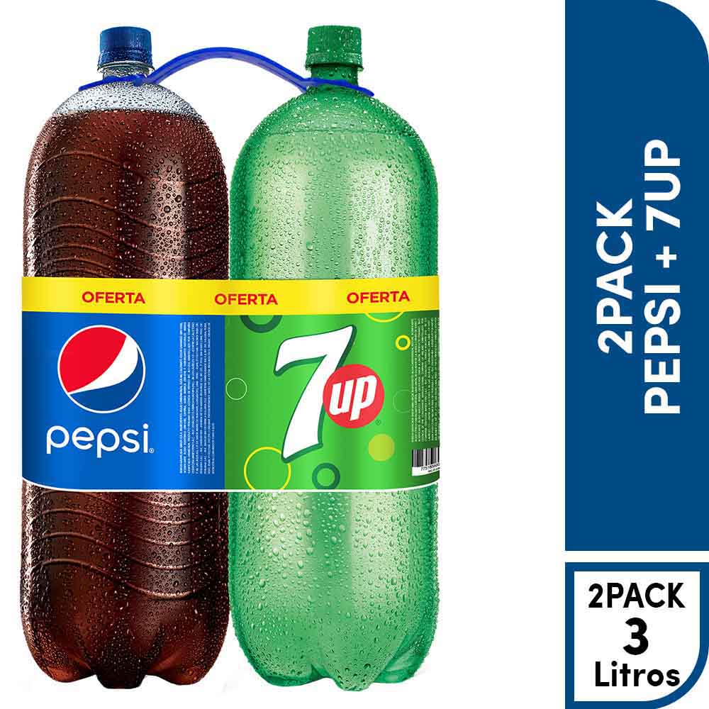 Gaseosa PEPSI + 7UP Botella 3L Paquete 2un